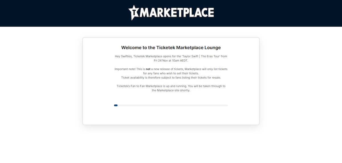 Ticketek Marketplace not working